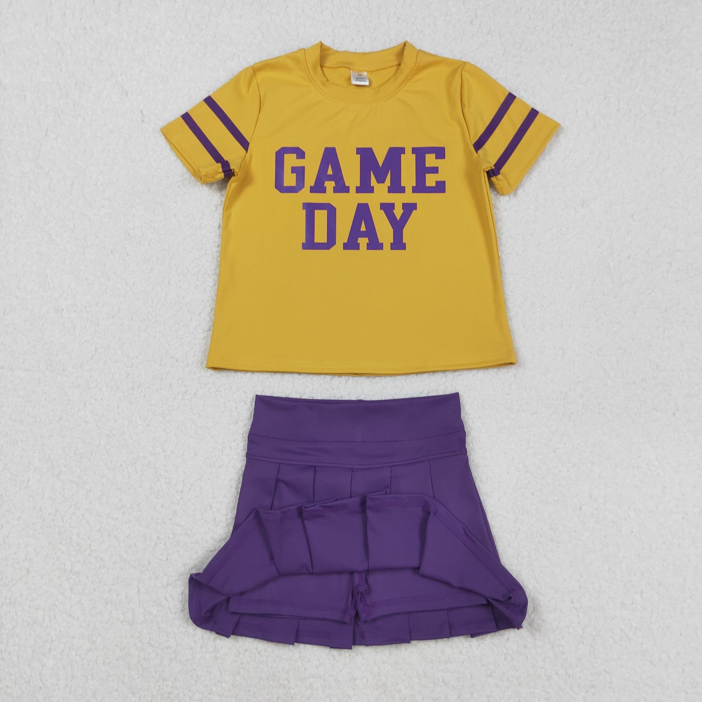 GSD2740 Baby Girls Yellow Game Day Top Purple Skorts Team Yoga Set D 829