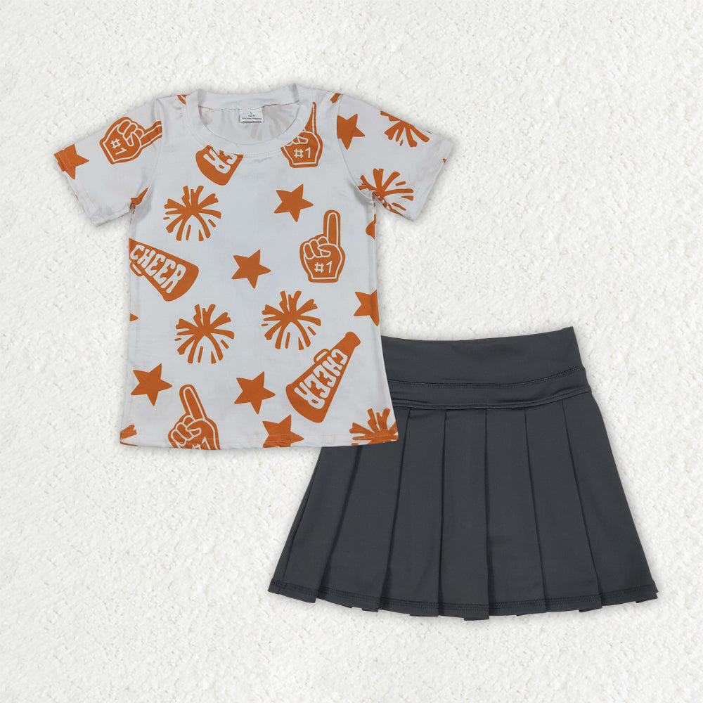 GSD2780 Baby Girls Yellow Cheer Top Black Yoga Skort Team Sets D 7.17