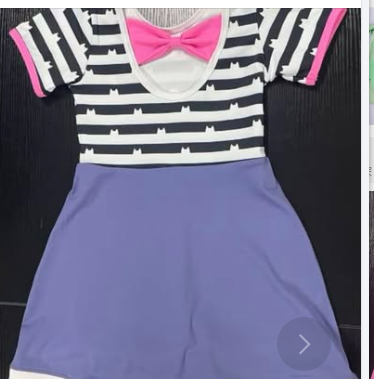 presale GSD2983 Baby Girls Black Stripe Bows Ruffle Knee length Dresses D 1108