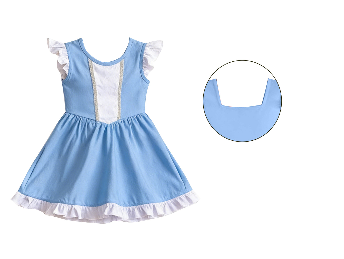 Pre-order white blue dress