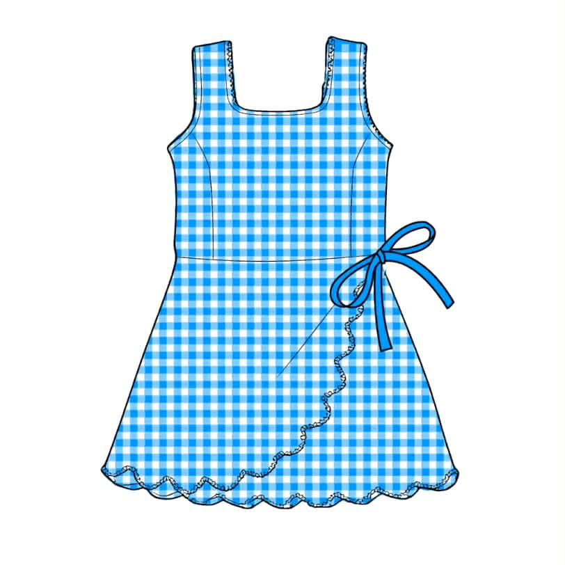 Pre order blue gingham athletic skort dress