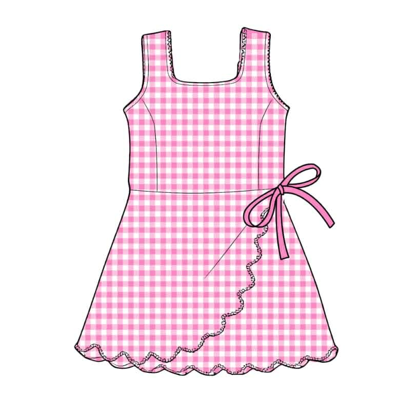 Pre order pink gingham athletic skort dress