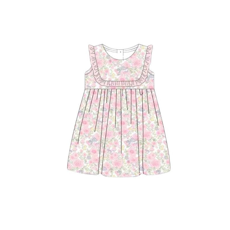Pre order sleeveless pink flower dress