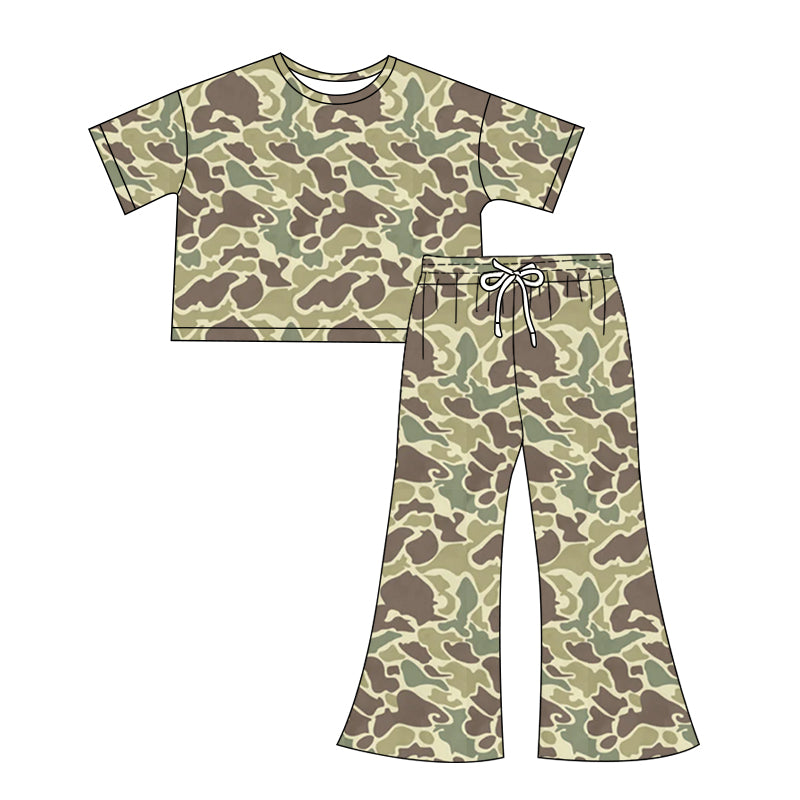 presale GSPO1908 Adult female light brown green camouflage short-sleeved trousers suit 2024 12.7