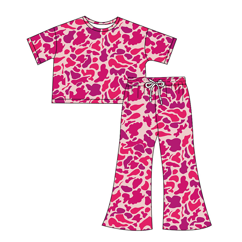 presale GSPO1915 Adult female purple camouflage short-sleeved trousers suit 2024 12.7
