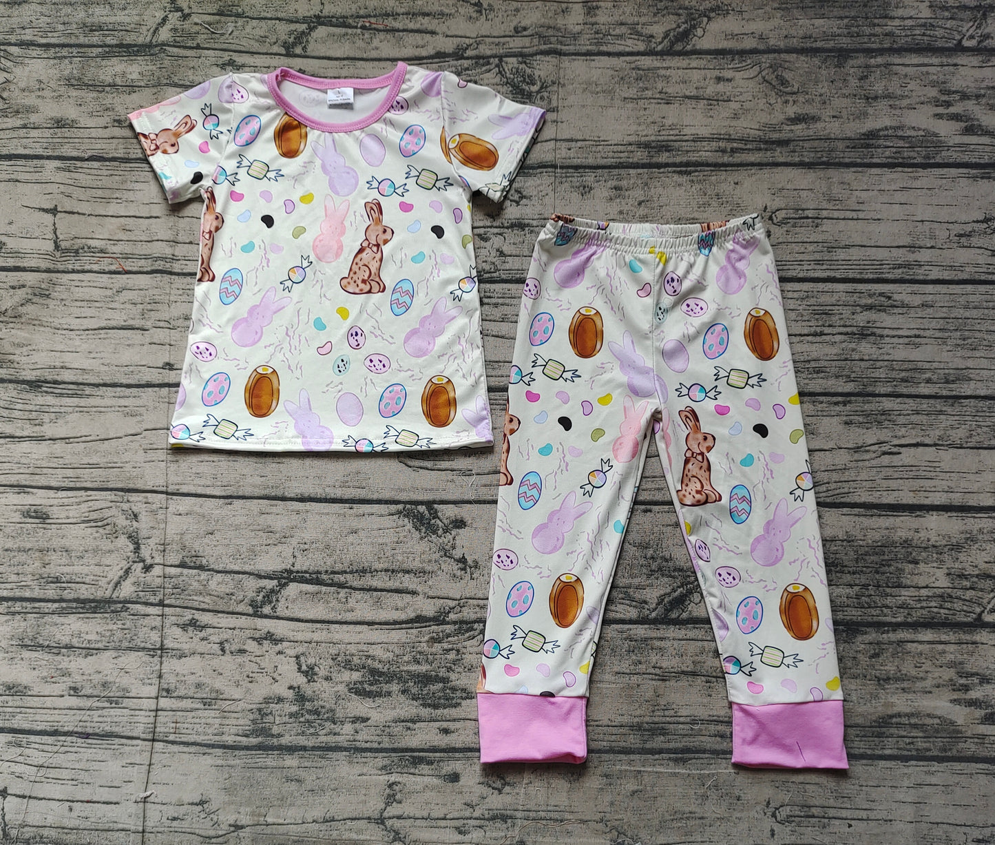 GSPO1960 Baby Girls Easter Rabbits Eggs Shirt Pants Pajamas D 3.10