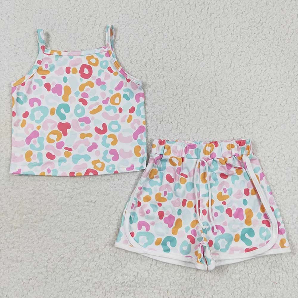 Sibling Baby Girls Summer Straps Shirts Shorts Clothes Sets D 6.27