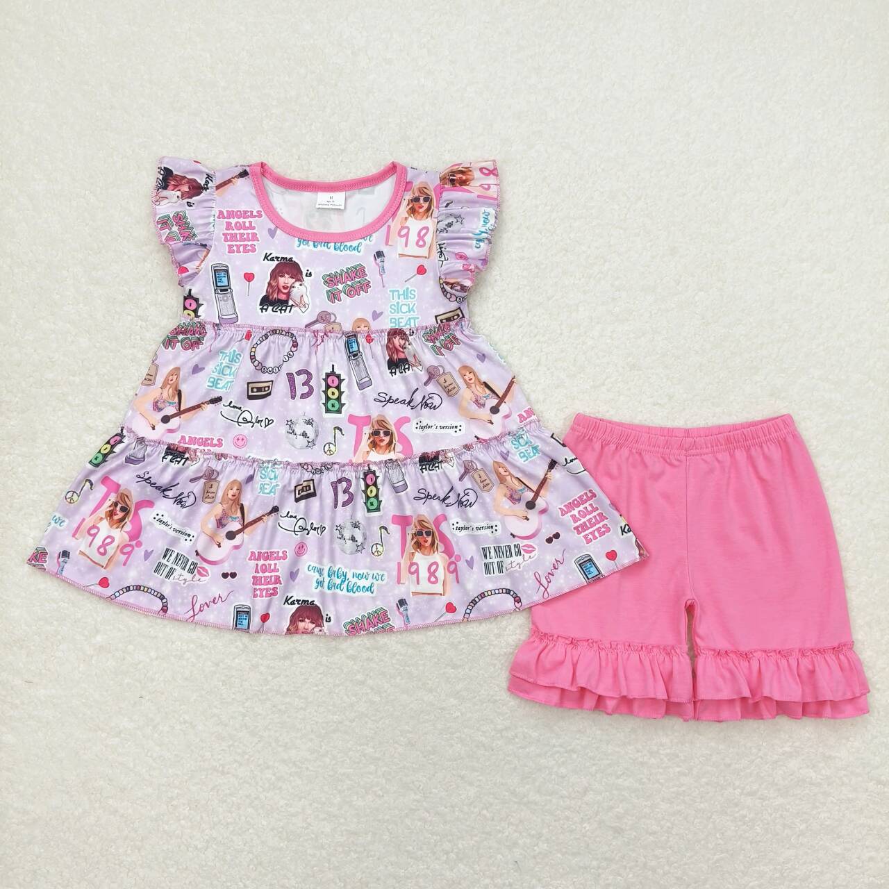 GSSO0676 1989 Purple flying sleeves and rose pink shorts suit