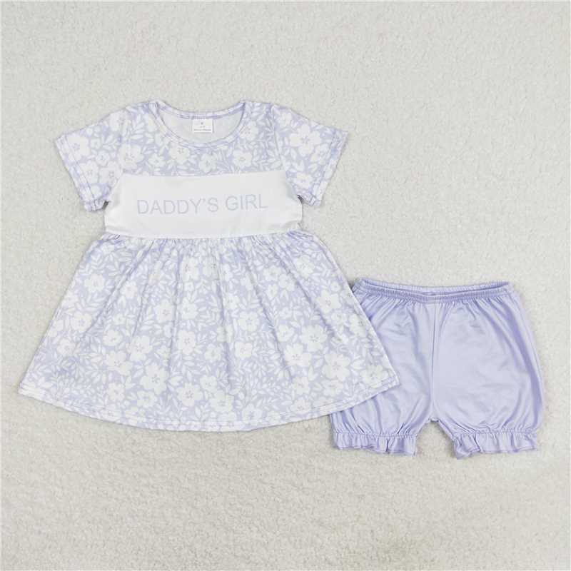 Match Baby Girls Daddy's Girl Flowers Rompers Shorts Clothes Sets D 3.15