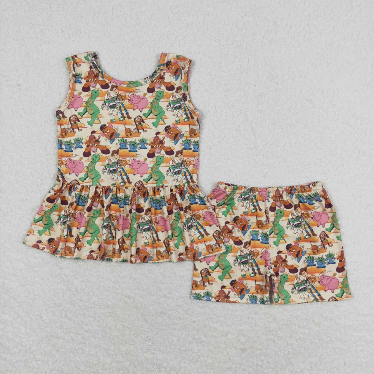 GSSO1275 Dinosaur Sleeveless Shorts Set