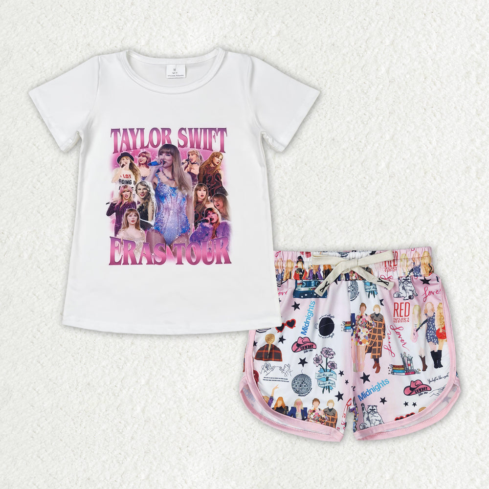 GSSO1430 Baby Girls Short Sleeve Top Shorts Clothes Sets