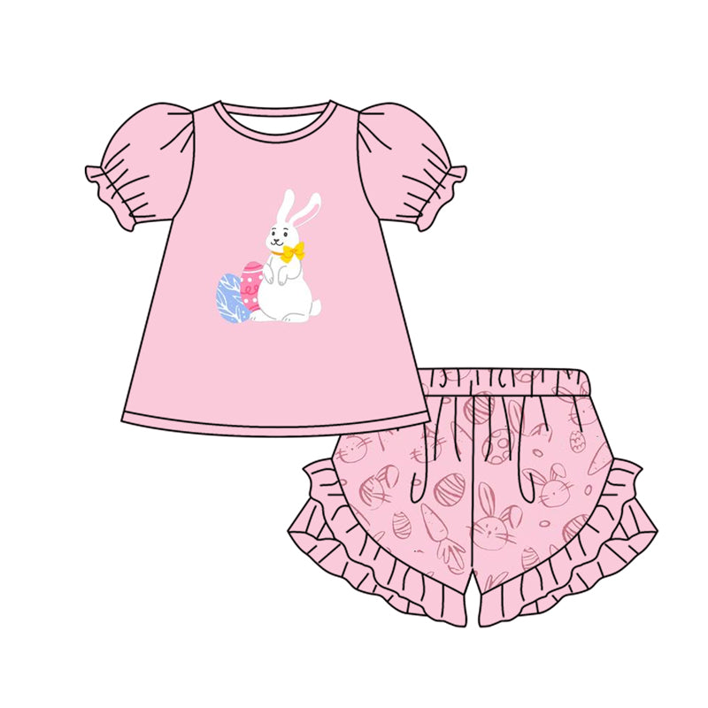 presale GSSO1566 Easter Egg Bunny Pink Short Sleeve Carrot Shorts Set 2024 11.6
