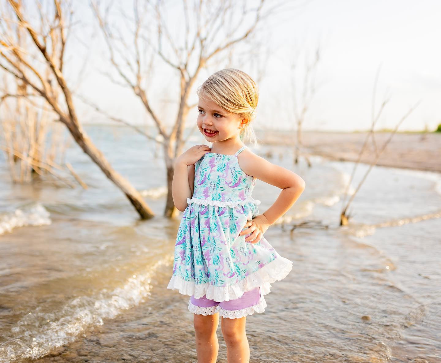 GSSO1675 Seagrass Lace Sleeveless Purple Shorts Set D 6.2