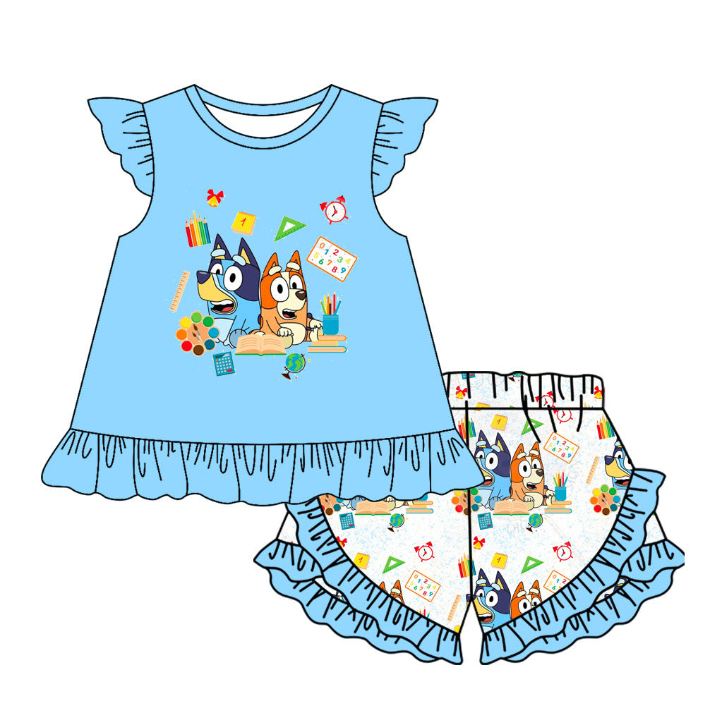presale GSSO1696 Alarm Pencil Blue Fly Sleeve White Shorts Set 2024 11.30