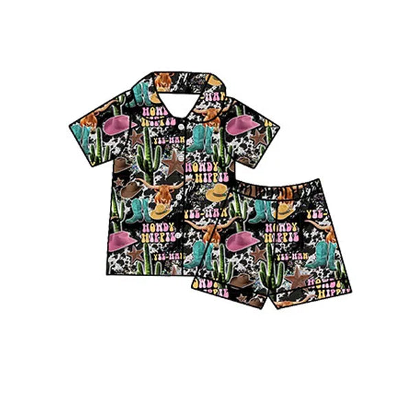 preorder GSSO1744 Cactus hat black short-sleeved shorts pajama set 2024 12.10
