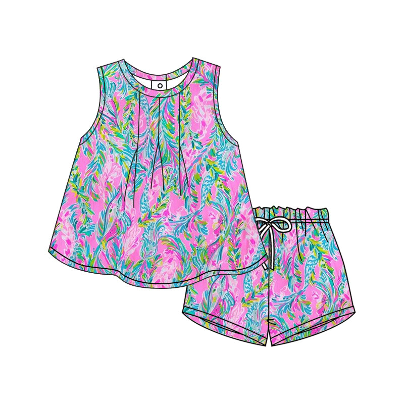 preorder GSSO1748 Seagrass pattern sleeveless shorts set 2024 12.10