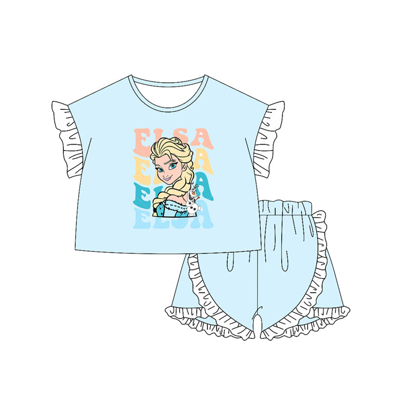 presale GSSO2161 Baby Girls Princess E Shirt Ruffle Shorts Clothes Sets D 2.12