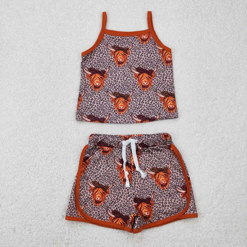 Sibling Baby Girls Summer Straps Shirts Shorts Clothes Sets D 6.27