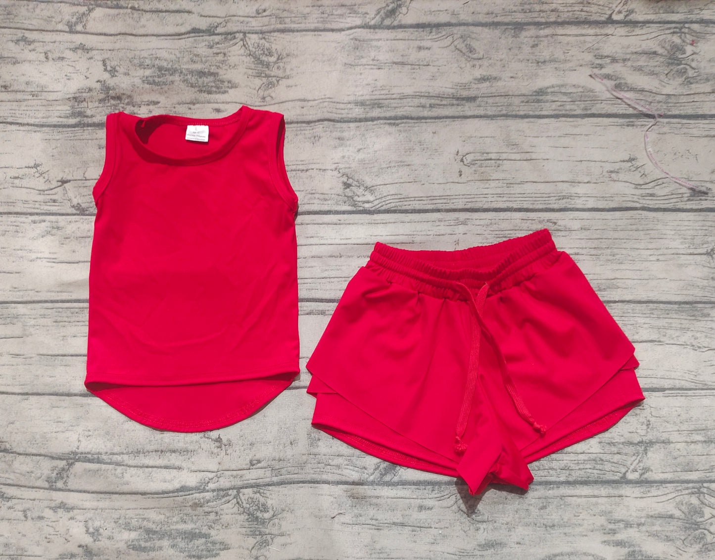 GSSO2499 Baby Girls Red Sleeveless Top Skirts Sets D 7.7