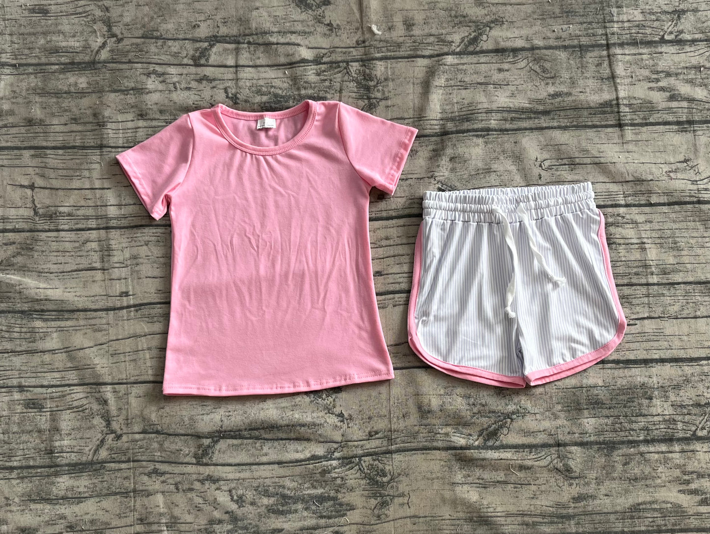 GSSO2543 Baby Girls Pink Short Sleeves Top Short Set D 4.11