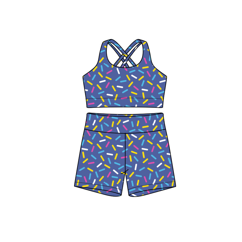 presale GSSO2698 Adult Women Hot Blue Straps Team Vests Top Short Sets D 7.1