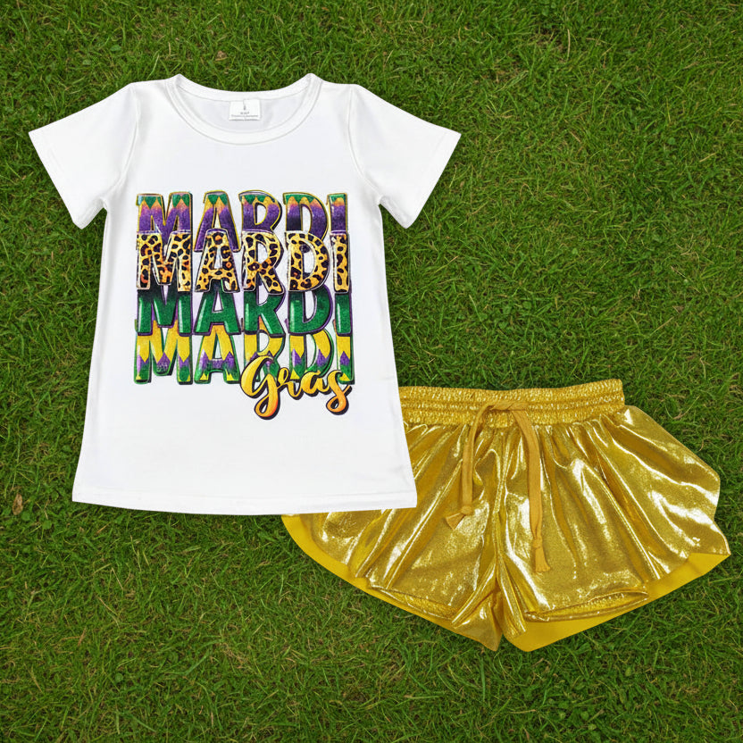 Mardi gras shorts set