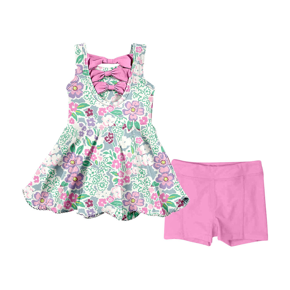 Pre order pink flower shorts set