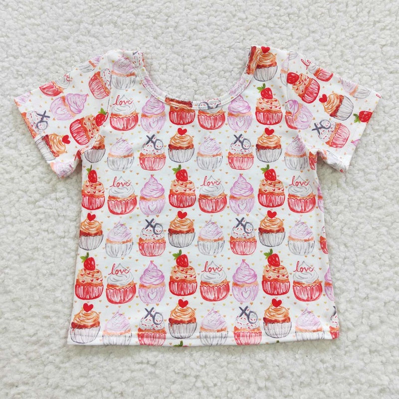 GT0204 Cake Ice Cream White Short Sleeve Top