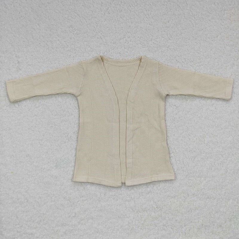 GT0251 Cream Long Sleeve Cardigan Top