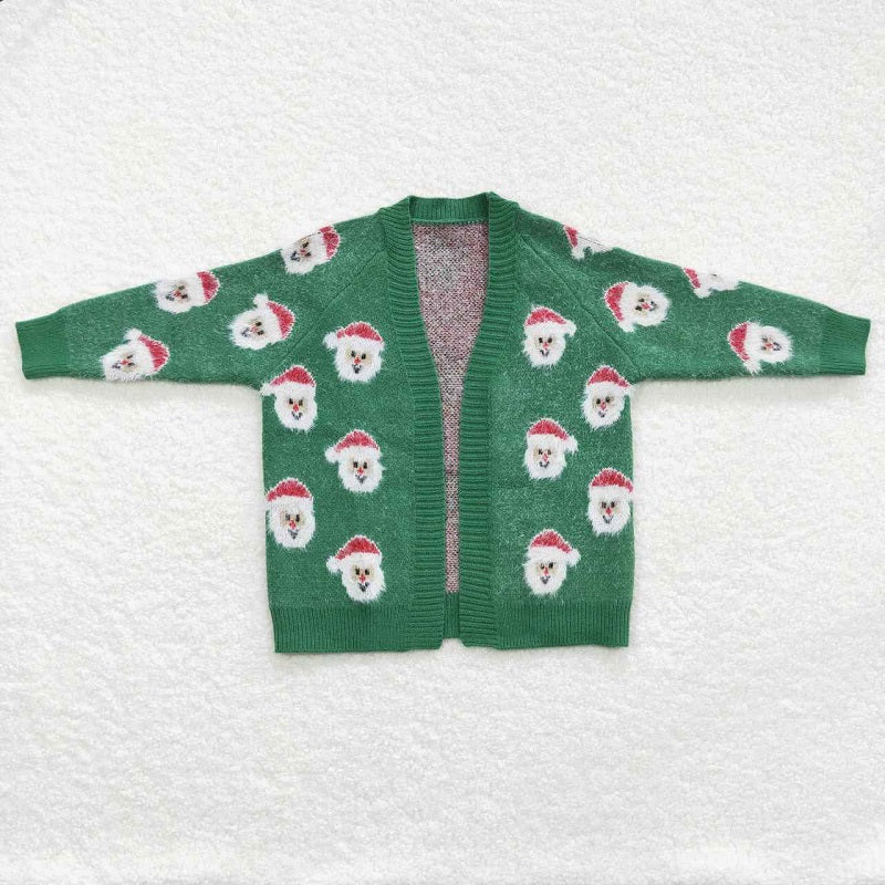 GT0357 Santa Green Long Sleeve Sweater Cardigan