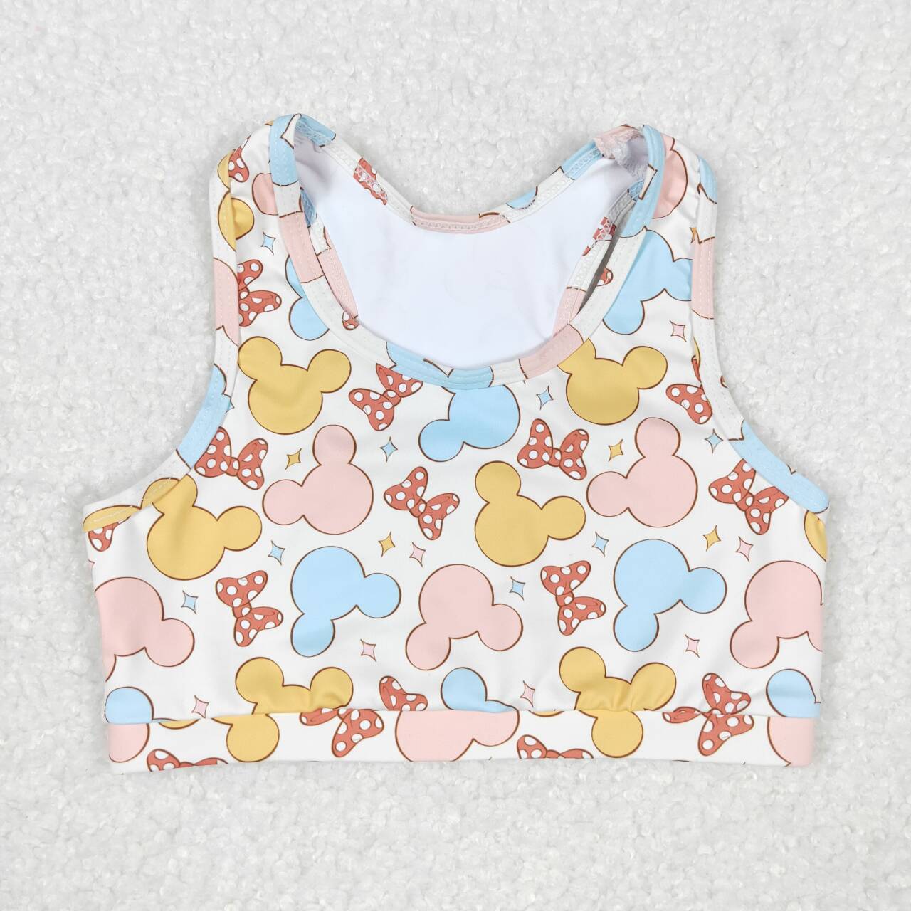 GT0515 Cartoon bow sleeveless top