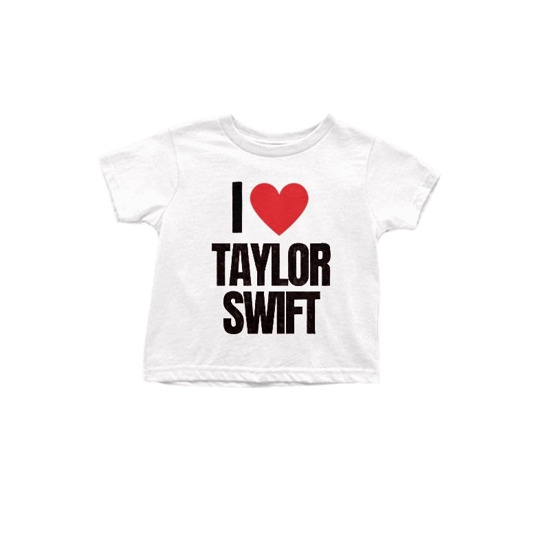 GT0551 I love white short sleeve top