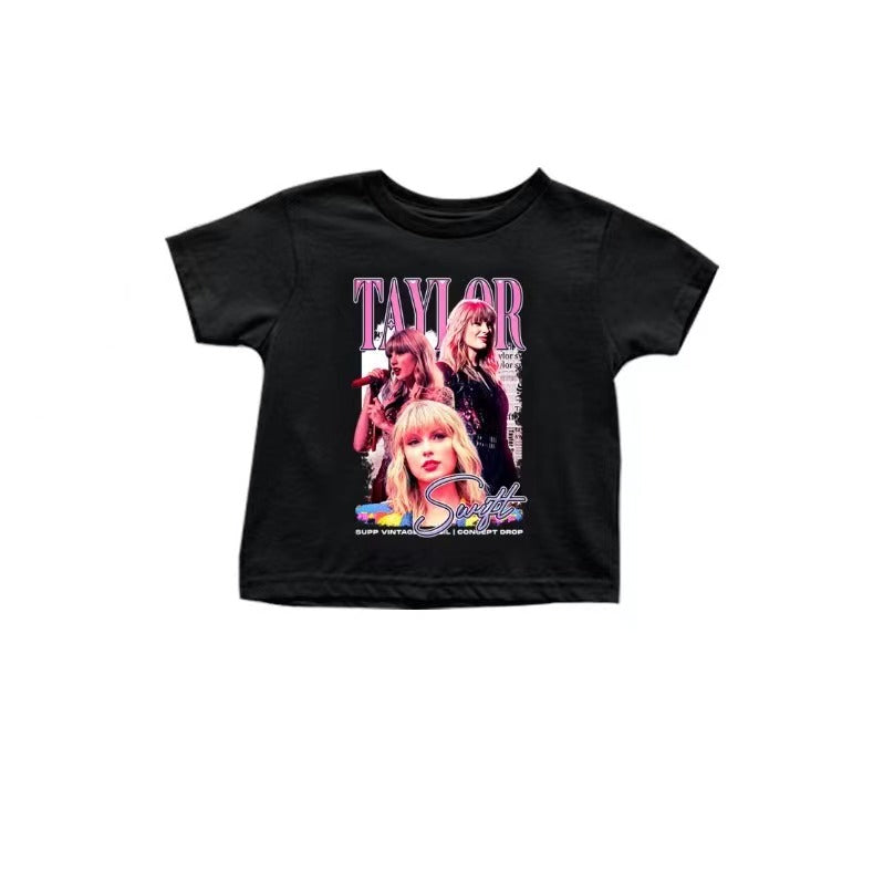 GT0572 Letter black short sleeve top