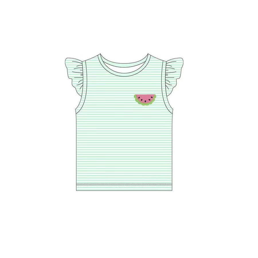 presale GT0581 Watermelon green striped flying sleeve top