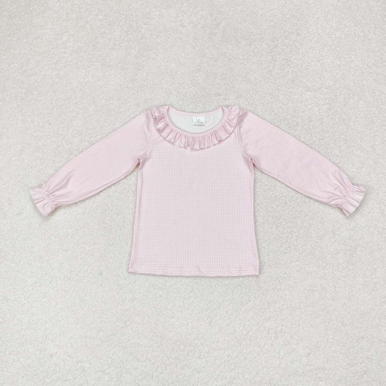 GT0626 Pink Plaid Long Sleeve Top