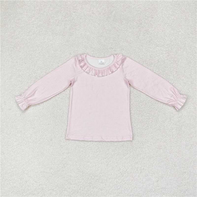 LR1171 Halloween Pink Plaid Lace Long Sleeve Rose Red Vest Bodysuit Set
