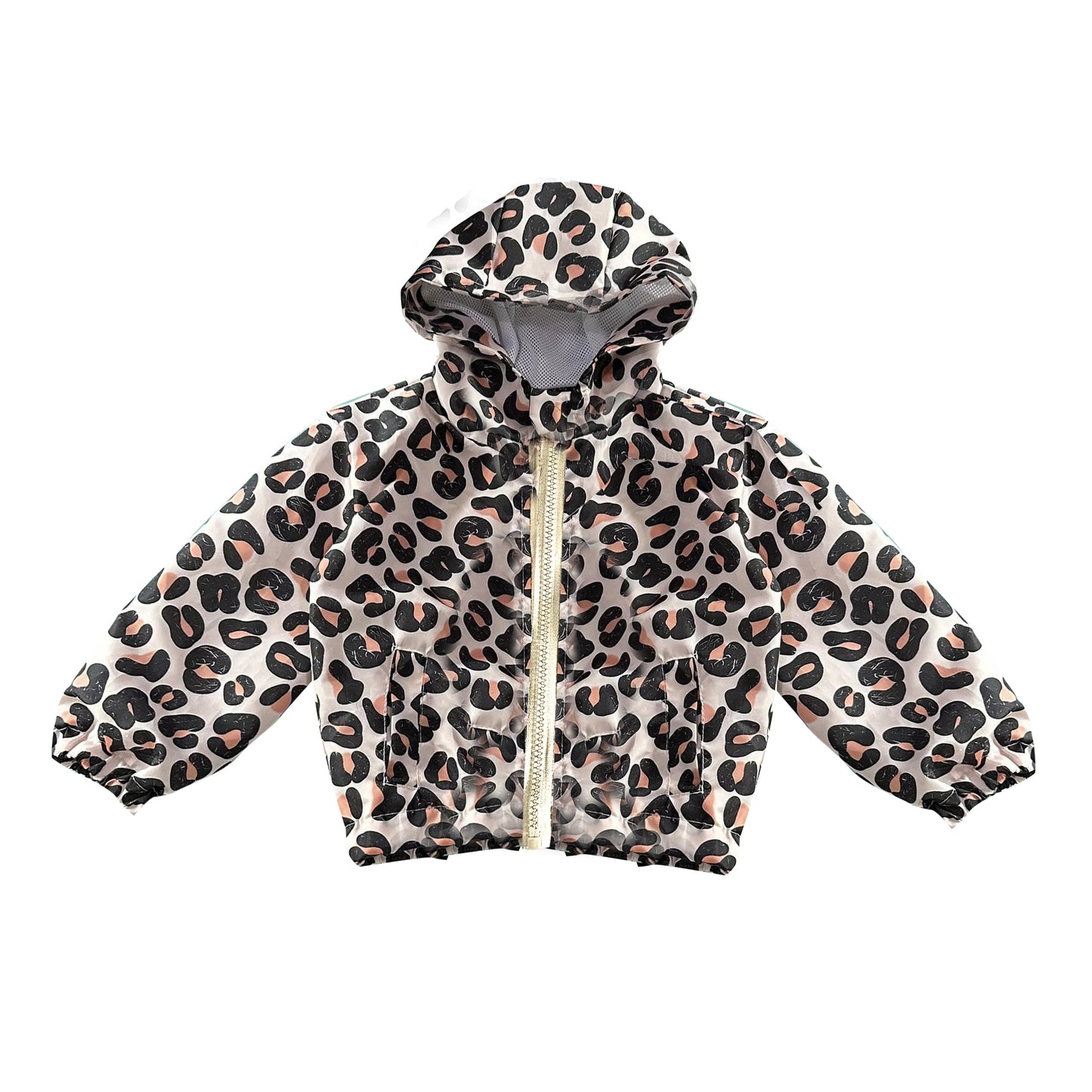 preorder GT0636 Leopard Light Zip-Up Hooded Long Sleeve Top