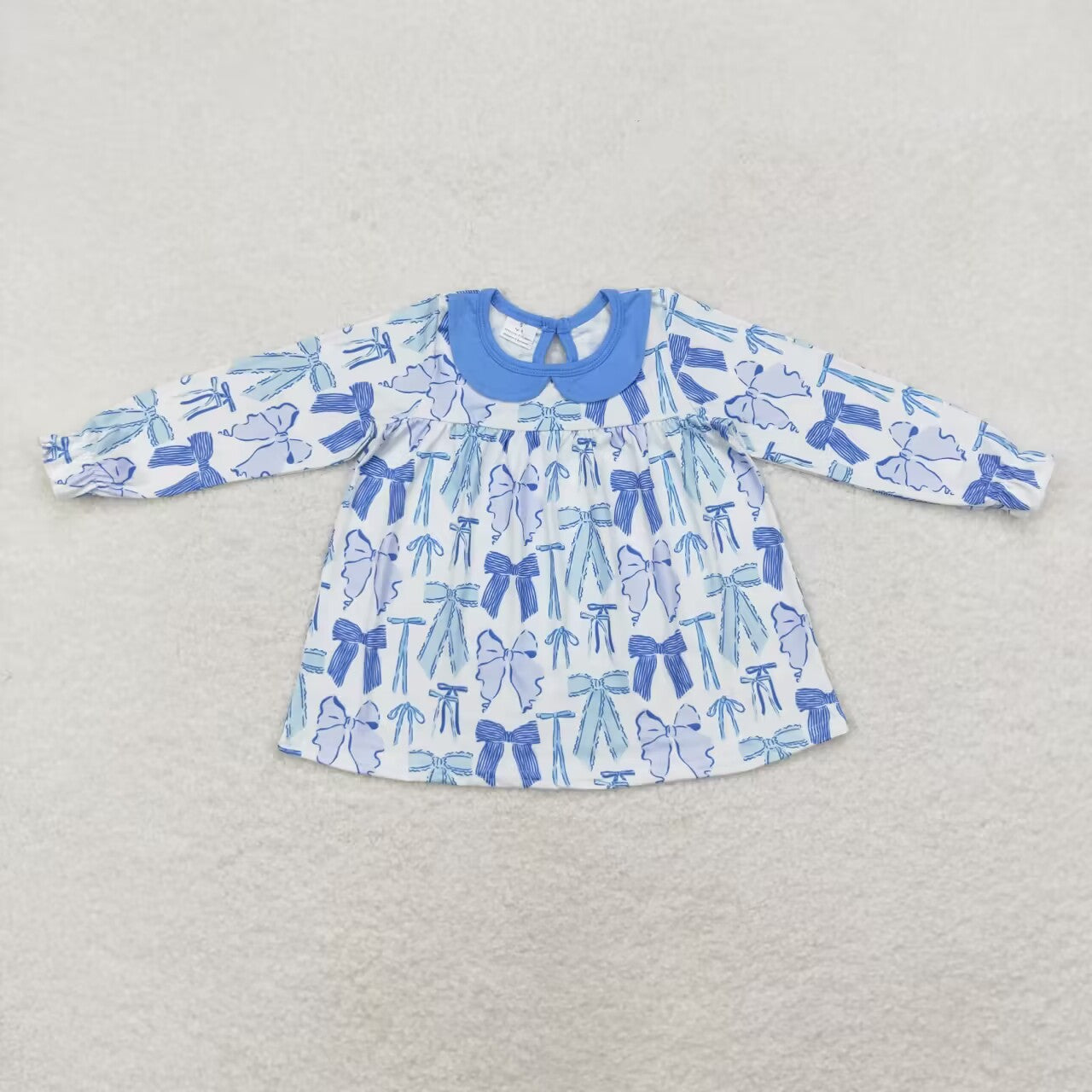 GT0666 Sky blue bow-neck long-sleeved top D 6.13