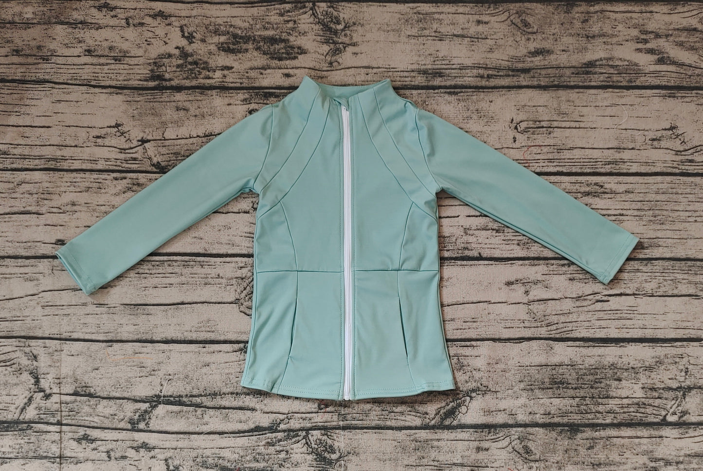 GT0682 Baby Girls Green Zip Pocket Yoga Active Wear Jackets