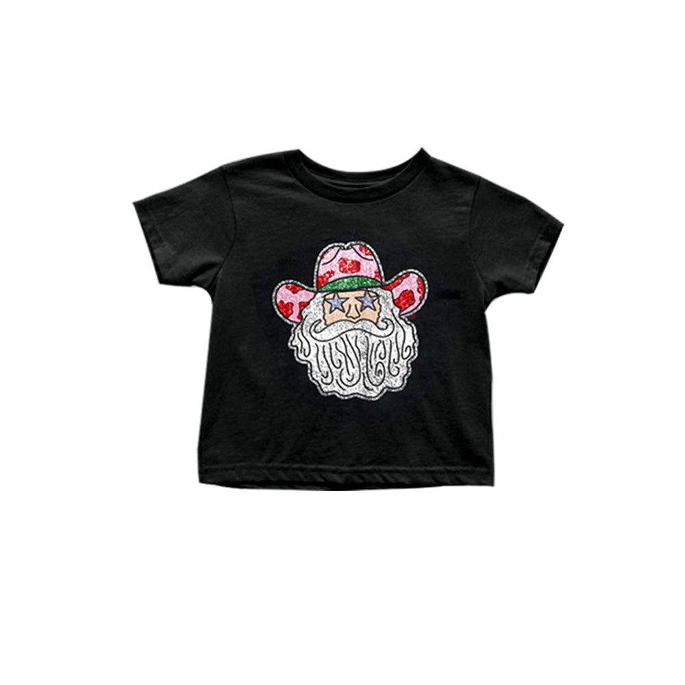presale GT0724 Santa Claus black short-sleeved top 2024 8.2