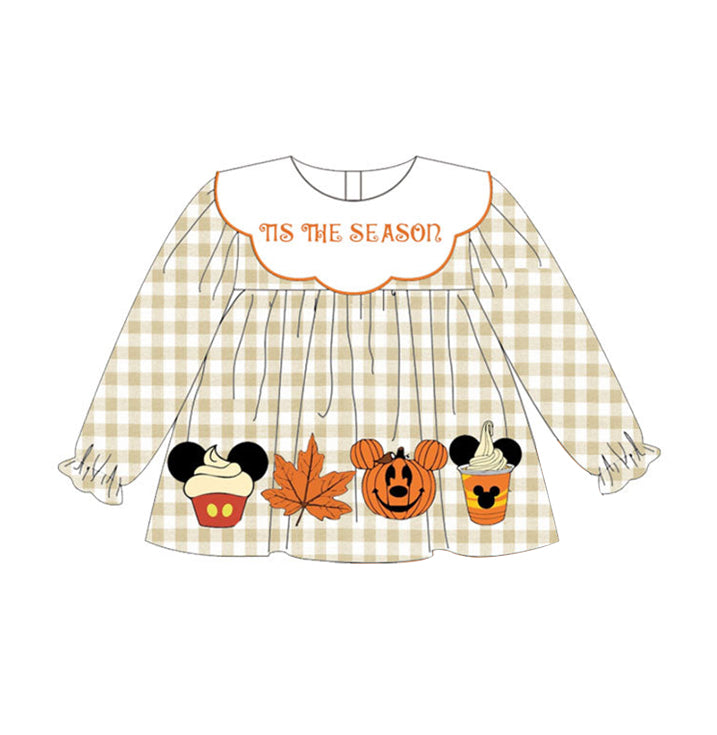 GT0749 Maple Leaf Pumpkin Long Sleeve Top