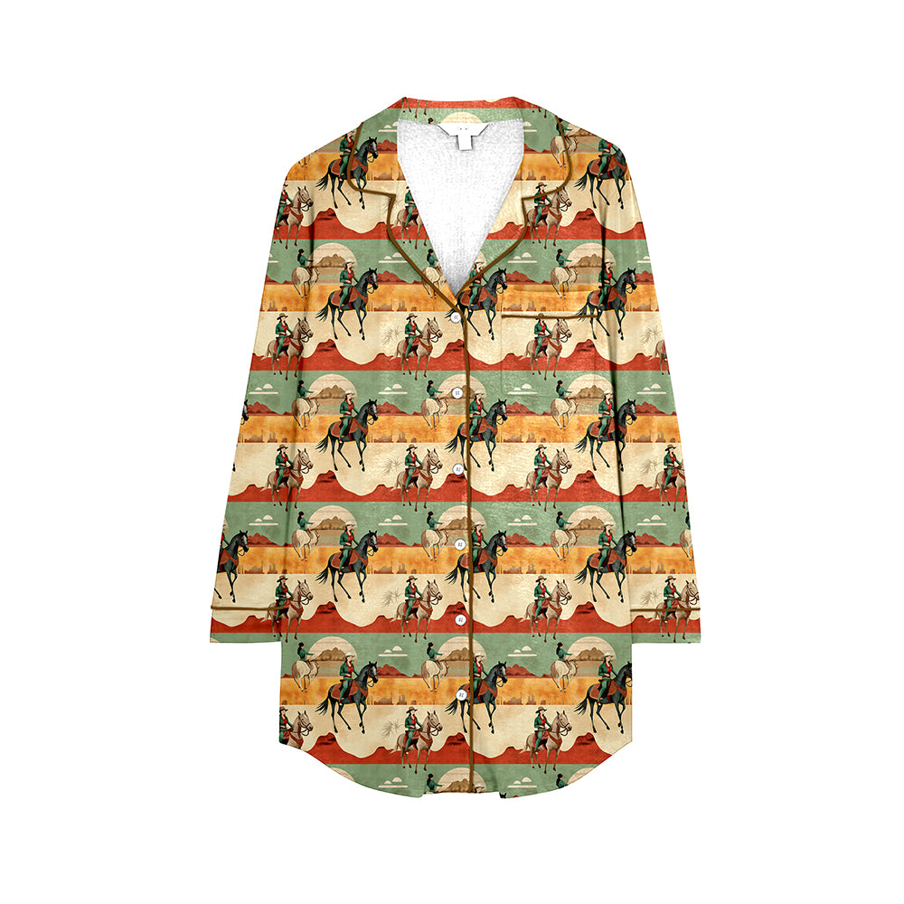 presale GT0752 Adult female horse riding desert beige green long sleeve top 2024 8.29