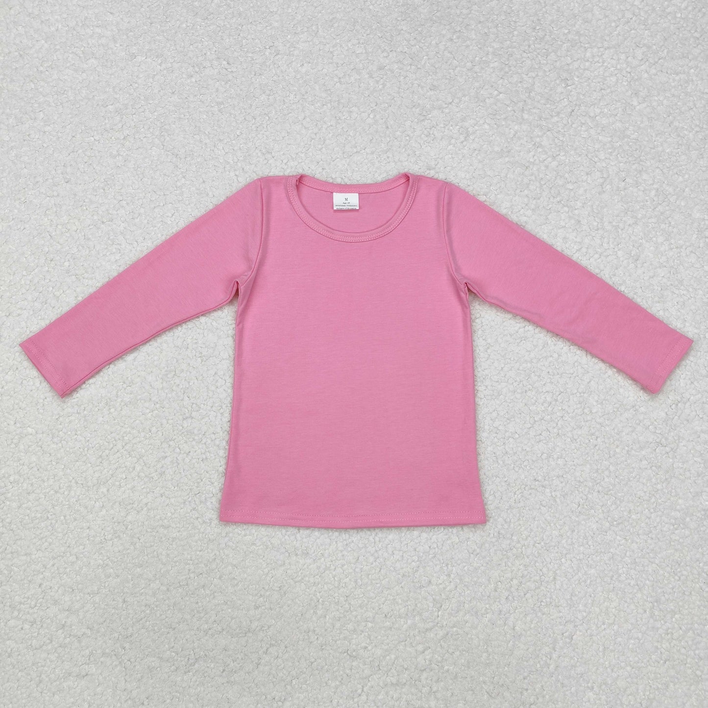 GT0781 Solid pink long-sleeved top