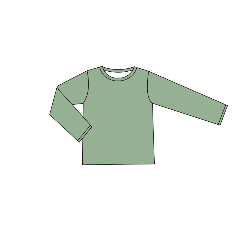 GT0804 Solid light green long-sleeved top