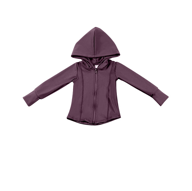 presale GT0810 Maroon Yoga Zip-Up Hooded Long Sleeve Top 2024 9.21
