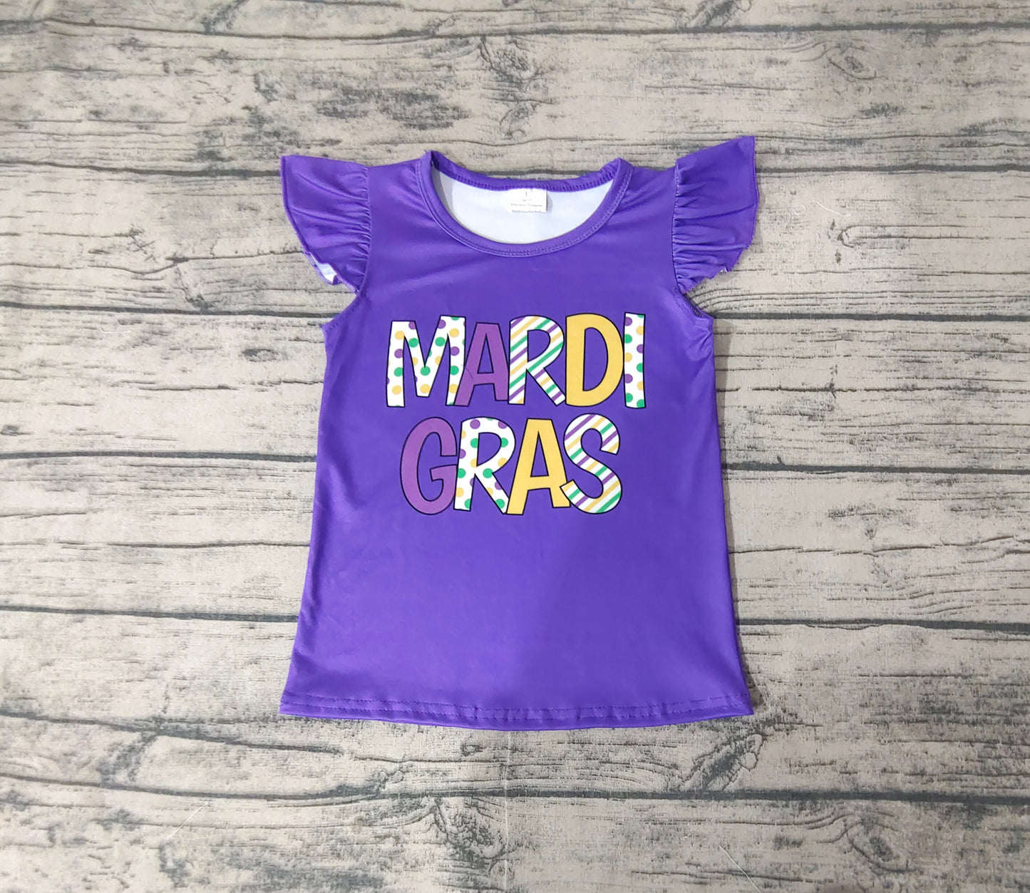 GT0814 Purple flying sleeves top with letters
