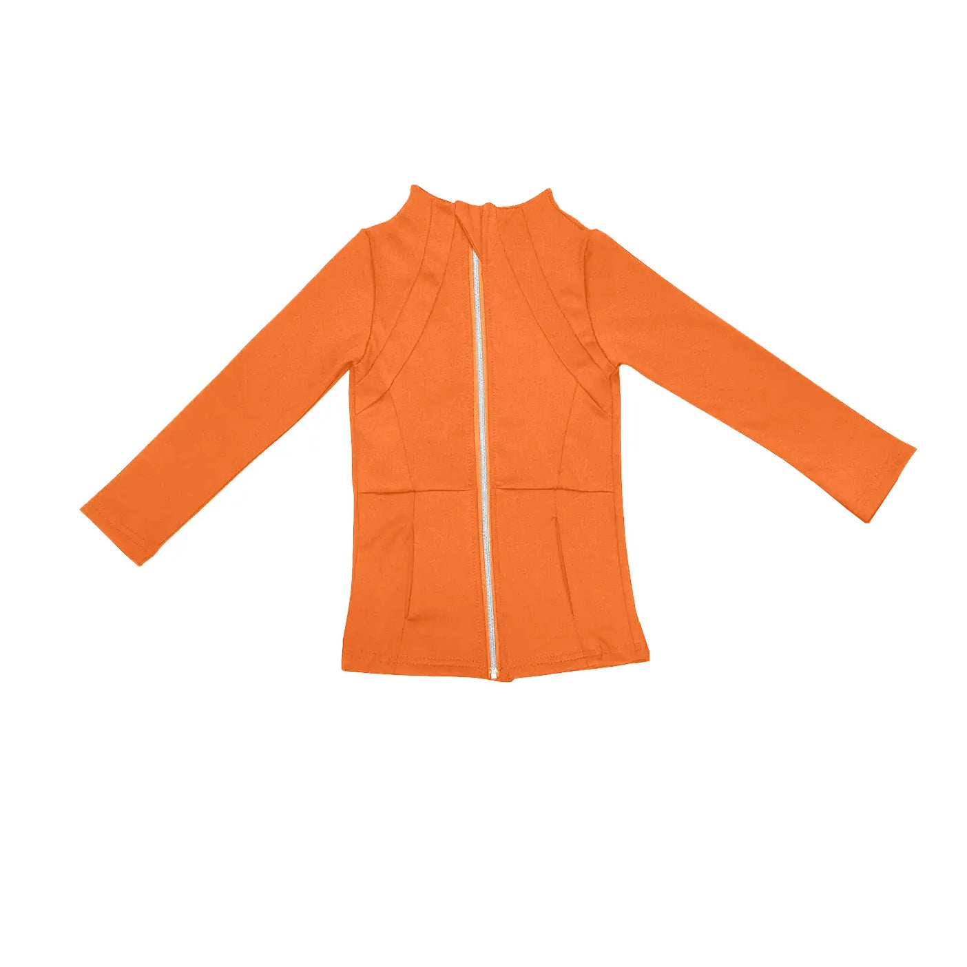 GT0825 Baby Girls Orange Zip Pocket Yoga Active Wear Jackets