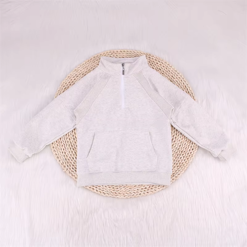 presale GT0837 Baby Girls Light Gray Active Pulllover Top 2024 9.28