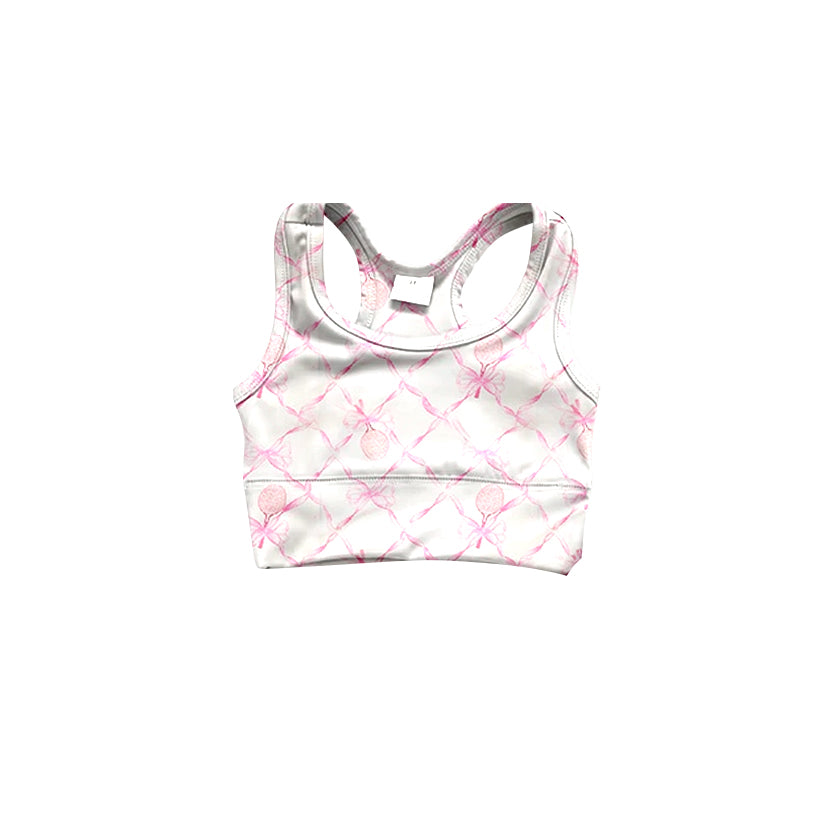 presale GT0883 White Yoga Tank Top with Racket Bow 2024 10.30