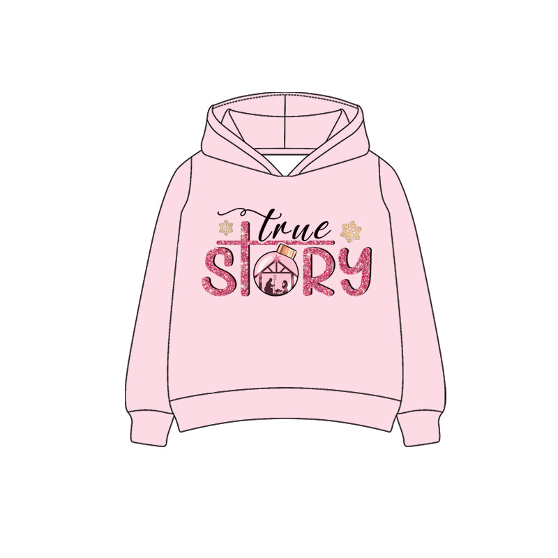presale GT1098 Baby Girls Long Sleeves True Story Hoodies Top D 7.1